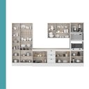 Ver imagem 2 de Cozinha Completa Milla Maya Pure 17 Portas 3 Gavetas MDF 380cm Branco Móveis Carraro