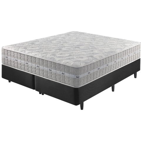 Cama Box Queen Preto + Colchão Molas Ensacadas Alabama 158x198x61cm