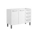 Ver imagem 1 de Gabinete P/ Pia Cozinha Balcão Evidence 7026 C/ 2 Portas e 4 Gavetas S/ Tampo 120cm Branco -