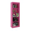 Ver imagem 2 de Estante Sapiranga Livreiro Multiuso Alta Prateleira Quarto Sala de Estar 4 Prateleiras Rosa Brilho