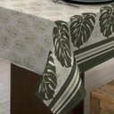 Ver imagem 3 de Toalha De Mesa Linhão 4 Lugares Quadrada Folhas Verde