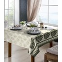 Ver imagem 2 de Toalha De Mesa Linhão 4 Lugares Quadrada Folhas Verde