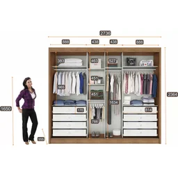 Guarda Roupa Casal com Espelho 3 Portas 8 Gavetas Spazzio Novo Horizonte - 4