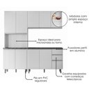 Ver imagem 4 de Cozinha Armario 4 Peças 200 cm Paneleiro Balcao com Tampo Evidence Branco Poliman