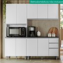 Ver imagem 2 de Cozinha Armario 4 Peças 200 cm Paneleiro Balcao com Tampo Evidence Branco Poliman