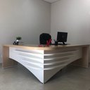 Ver imagem 6 de Conjunto Escritório Completo Kit 5 Peças com Mesa Diretor, Gaveteiro, Armário Alto Marrom/Carvalho/Branco Artany