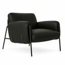 Ver imagem 6 de Kit 2 Poltrona Cadeira Sala Recepção + Puf Serrana Zahav:Preto Courino Sintético