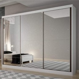 Guarda-Roupa Casal com Espelho 3 Portas 8 Gavetas Passion - 1 Guarda-Roupa Casal com Espelho 3 Portas 8 Gavetas Passion - 1