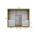 Ver imagem 5 de Guarda-Roupa Casal com Espelho 3 Portas 8 Gavetas Passion