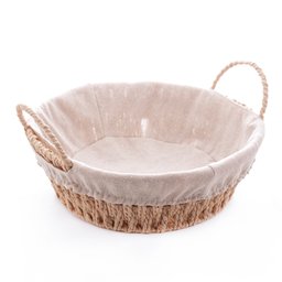 Cesta Corda Trançada com Alça Redonda com Forro de Tecido 24x12cm - 1