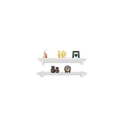Kit Jogo 2 Prateleiras De Livro De Parede Mdf/Mdp Branco 60 x 20 - 1