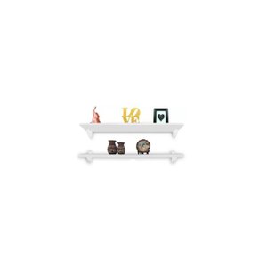 Kit Jogo 2 Prateleiras De Livro De Parede Mdf/Mdp Branco 60 x 20