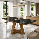 Ver imagem 1 de Mesa Retangular de 160cm Grande de Jantar com Tampo de Vidro para 6 Lugares:Preto