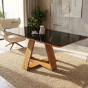 Ver imagem 5 de Mesa Retangular de 160cm Grande de Jantar com Tampo de Vidro para 6 Lugares:Preto