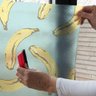 Adesivo Para Porta Jateado Impresso Azul Bananas- 73X210Cm - 2