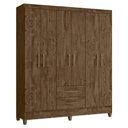 Ver imagem 1 de Guarda Roupa Casal 6 Portas 2 Gavetas 153cm Paraná M07 Castanho Wood - Mpozenato