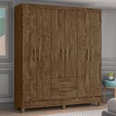 Ver imagem 2 de Guarda Roupa Casal 6 Portas 2 Gavetas 153cm Paraná M07 Castanho Wood - Mpozenato