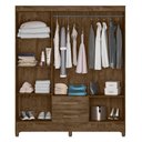Ver imagem 6 de Guarda Roupa Casal 6 Portas 2 Gavetas 153cm Paraná M07 Castanho Wood - Mpozenato