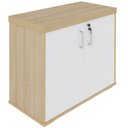 Ver imagem 4 de Armário Balcão Multiuso Para Escritório 2 Portas Atria Executiva A02 Carvalho Branco - Lyam Decor