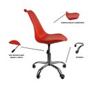Ver imagem 4 de Cadeira Office Saarinen Giratória Base Cromada com Rodízio e Ajuste de Altura Bege