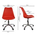 Ver imagem 5 de Cadeira Office Saarinen Giratória Base Cromada com Rodízio e Ajuste de Altura Bege