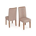 Ver imagem 4 de Conjunto: Mesa Sala Jantar Dulce Tampo Madeirado C/ Vidro Reto 120x90cm e 4 Cadeiras Zoe Cedro/off