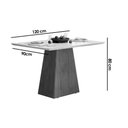 Ver imagem 2 de Conjunto: Mesa Sala Jantar Dulce Tampo Madeirado C/ Vidro Reto 120x90cm e 4 Cadeiras Zoe Cedro/off