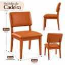Ver imagem 7 de Kit 2 Cadeiras para Sala de Jantar em Madeira com Estofado em Corino Marrom