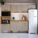 Ver imagem 1 de Cozinha Modulada Compacta Fidelitá Mariana 4 Peças 240cm 12 Portas 1 Gaveta com Tampo Freijó/