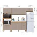 Ver imagem 4 de Cozinha Modulada Compacta Fidelitá Mariana 4 Peças 240cm 12 Portas 1 Gaveta com Tampo Freijó/