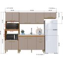 Ver imagem 4 de Cozinha Modulada Compacta Fidelitá Mariana 4 Peças 240cm 12 Portas 1 Gaveta com Tampo Freijó/