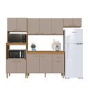 Ver imagem 2 de Cozinha Modulada Compacta Fidelitá Mariana 4 Peças 240cm 12 Portas 1 Gaveta com Tampo Freijó/