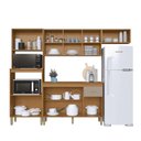 Ver imagem 3 de Cozinha Modulada Compacta Fidelitá Mariana 4 Peças 240cm 12 Portas 1 Gaveta com Tampo Freijó/