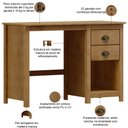 Ver imagem 3 de Mesa para Escritório Escrivaninha Home Office 2 Gavetas Mazzaro F06 Freijó - Lyam Decor