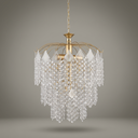 Ver imagem 3 de Luminaria Lustre Pendente Moderno Dourado Grande Cristal Acrilico para Sala
