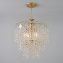 Ver imagem 4 de Luminaria Lustre Pendente Moderno Dourado Grande Cristal Acrilico para Sala