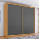Ver imagem 1 de Guarda Roupa Casal Bosque Alto 2 Portas Correr 4 Gavetas MDF Naturalle-Grafite Framar