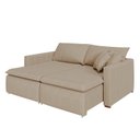 Ver imagem 2 de Sofá Cama Retrátil em Madeira Eucalipto e Linho 210cm Uruguai