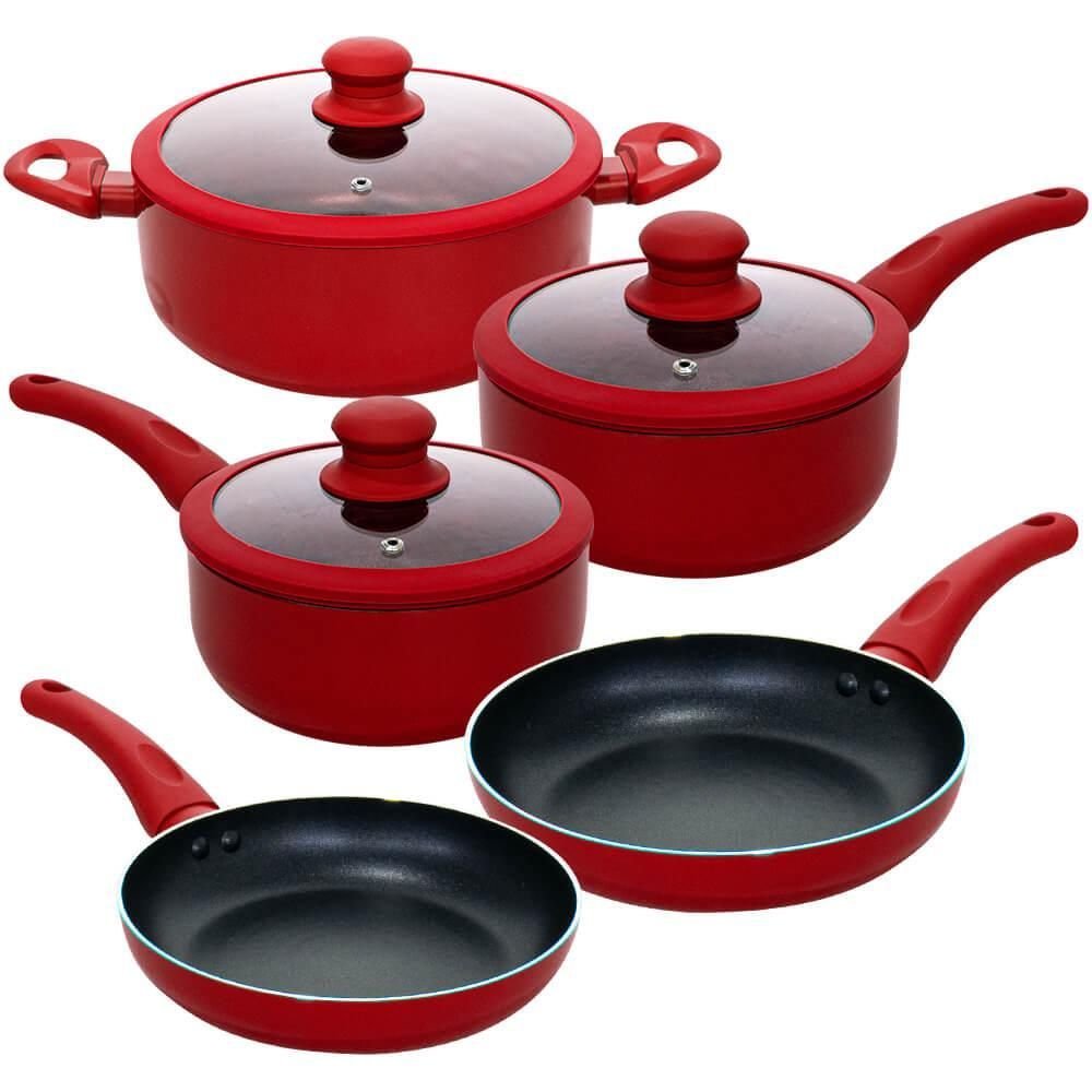 Conjunto de Panelas de Indução Antiaderente Cerâmica Yafo 5 Peças ...
