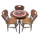 Ver imagem 1 de Conjunto Mesa Madeira Azulejo 60cm - Bistrô Fixa 78cm + 3 Cadeiras 43 - Natural - Duff