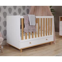 Berco Candy Com 2 Gavetas e Regulagem de Altura 100 % MDF Branco/Nature - 3