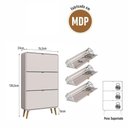 Ver imagem 7 de Sapateira Multiuso Curve Organizadora 3 Portas Bege Dunas - Completa Móveis