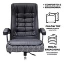 Ver imagem 4 de Cadeira Presidente Monique Big Molas Ensacadas Luxo Clean:preto