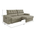 Ver imagem 4 de Sofá Oscar Plus 2,06m Retrátil/reclinável Suede Areia - Xflex