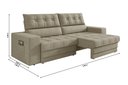 Ver imagem 4 de Sofá Oscar Plus 2,06m Retrátil e Reclinável Suede Areia - Xflex