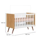 Ver imagem 7 de Berço Americano 3820 e Guarda Roupa 3830 Q Encanto Retrô Freijó Toq Branco Acetinado com Colchão