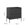Mesa de Cabeceira Industrial Grafite Moriah 60cm Puxadores Slim e Pes de Ferro Preto - 7
