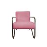 Poltrona Decorativa Bela Suede Rosa Braço Cromado Ms Decor - 2