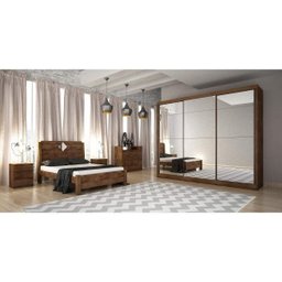 Guarda-Roupa Casal com Espelho 3 Portas 6 Gavetas Passion Espresso Móveis - 8