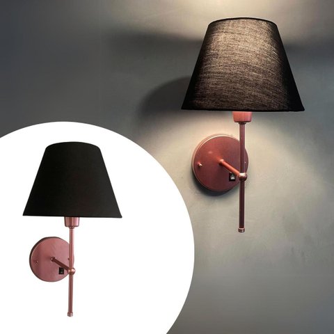 Arandela Luminária de Parede Clássica com Interruptor e Cúpula Ref 19 Decoração Casa Sala Quarto